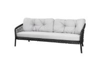 Bild von Cane-Line Outdoor Ocean Large 3 Pers. Sofa-L: 202 cm inkl. Hyndesæt - Dunkelgrau/Weißgrau