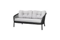 Bild von Cane-Line Outdoor Ocean Large 2 Pers. Sofa-L: 155 cm inkl. Hyndesæt - Dunkelgrau/Weißgrau