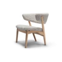 Bild von Sibast Furniture No 7 Lounge Chair Vollgepolstert SH: 35 cm – Weiß geölte Eiche/Schaffell Moonlight