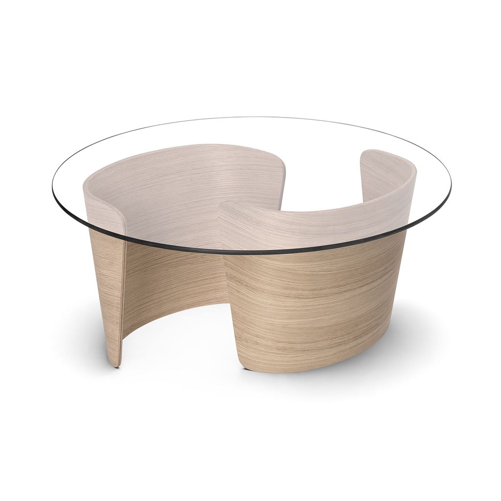Bild von Sibast Furniture No 7 Loungebord Ø: 90 cm - Hvidolieret Eg/Glas