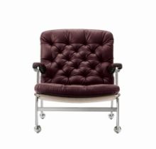 Bild von DUX Karin 73 Sessel SH: 41 cm - Bordeaux/Leder