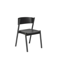 Bild von Hübsch Oblique Dining Chair H: 80 cm - Black OUTLET