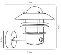 Bild von Nordlux Blokhus Up Sensor Gartenlampe Wand H: 23 cm - Verzinkter Stahl