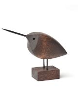 Bild von Warm Nordic Beak Bird Awake Snipe 13x18,5 cm – Räuchereiche