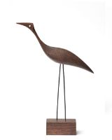 Bild von Warmer nordischer Schnabelvogel Großer Reiher 19x36 cm – Räuchereiche