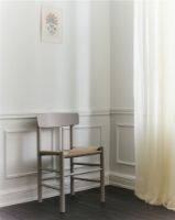 Bild von Fredericia Furniture 3239 J39 Mogensen Esszimmerstuhl SH: 46 cm – kieselgraue Buche/natürliches Korbgeflecht
