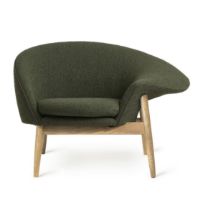 Bild von Warm Nordic Fried Egg Loungesessel Højre SH: 40 cm – Geölte Eiche/09 Pine Green Barnum