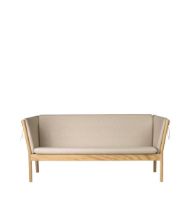 Bild von FDB Møbler J149 3-Personen-Sofa Erik Ole Jørgensen L: 185 cm – Lackierte Natureiche/Beige Wolle Upminster