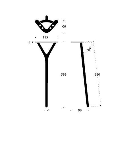 FROST WISHBONE Tischbein 8006 H: 38,6 cm – Gebürstetes Gold