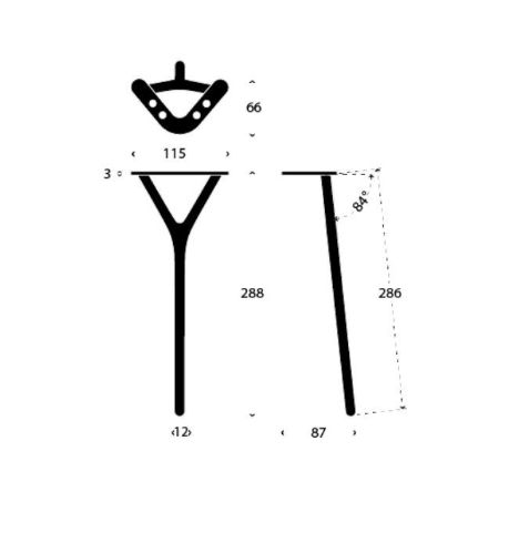 FROST WISHBONE Tischbein 8005 H: 28,6 cm – Gebürstet