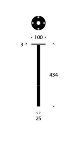 FROST BUKTO Tischbeine 430 H: 43,4 cm – Mattschwarz/Poliert