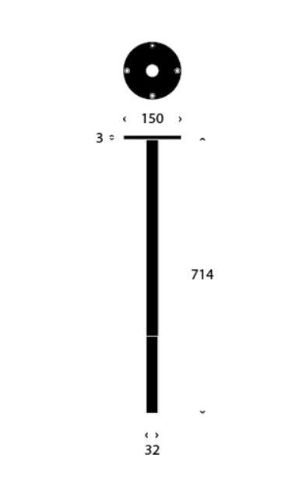 FROST BUKTO Tischbein 710 H: 71,4 cm – Mattweiß/Gebürstetes Gold