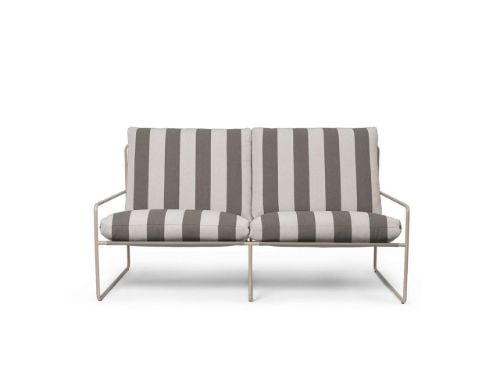 Ferm Living Desert 2-Seater L: 156 cm Stripe - Cashmere/Chocolate