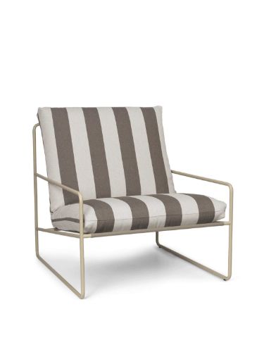 Ferm Living Desert 1-Sitzer SH: 30 cm gestreift – Kaschmir/Schokolade