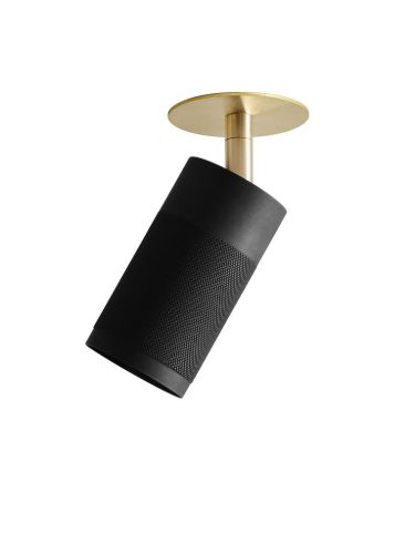 Thorup Copenhagen Patrone Recessed Ceiling Spot w. Coverplate Ø: 6 cm - Black-Browned Brass