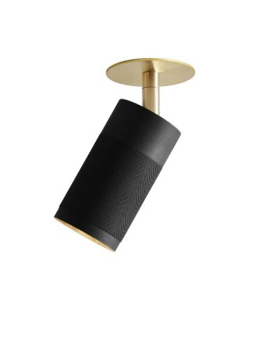 Thorup Copenhagen Patrone Deckeneinbaustrahler mit Abdeckplatte Ø: 6 cm - Schwarz-Bräuntes Messing