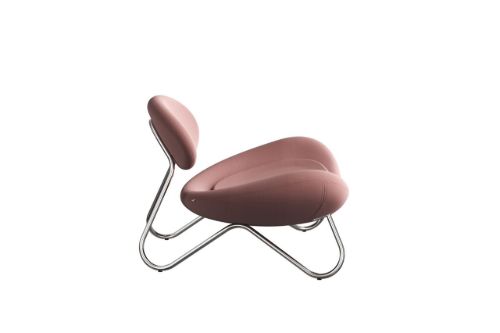 Woud Meadow Lounge Chair SH: 37 cm – Vidar Pink/Chrom