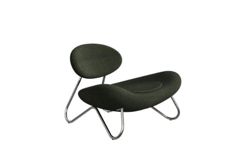 Woud Meadow Lounge Chair SH: 37 cm - Barnum Green/Chrome