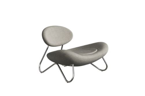 Woud Meadow Lounge Chair SH: 37 cm - Alpine Grey/Chrome