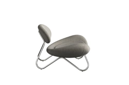 Woud Meadow Lounge Chair SH: 37 cm – Alpingrau/Chrom