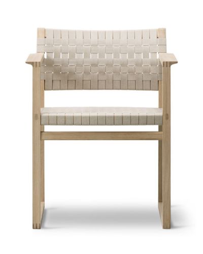 Fredericia Furniture BM62 Børge Mogensen Stol SH: 45,5 cm - Lakeret Eg/Gjordeflet Natur