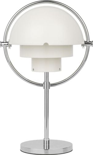 GUBI Multi-Lite Portable Lampe H: 30 cm - Chrome/White Semi Matt