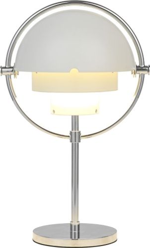 GUBI Multi-Lite Tragbare Lampe H: 30 cm - Chrom/Weiß Halbmatt