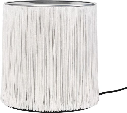 GUBI Model 597 Table Lamp H: 29 cm - Polished Aluminium/Cream Fringe