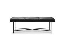 Bild von HANDMADE FURNITURE Grand Bench L: 140 cm – Schwarz/Schwarzes Leder