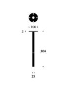 Bild von FROST BUKTO Tischbein 360 H: 36,4 cm – Mattschwarz/Gebürstetes Kupfer