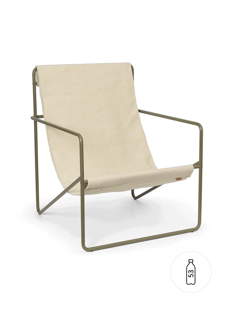 Bild von Ferm Living Desert Lounge Chair SH: 20 cm - Olive/Wolke