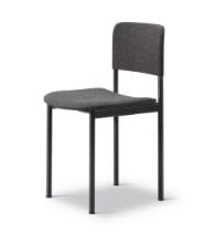 Bild von Fredericia Furniture 3414 Plan Vollpolsterstuhl SH: 45 cm – Re-Wool 198/Schwarz