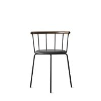 Bild von Eberhart Furniture Babette Esszimmerstuhl SH: 47 cm – Schwarz gepolstertes anthrazitfarbenes Leder