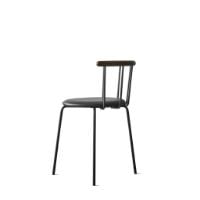 Bild von Eberhart Furniture Babette Esszimmerstuhl SH: 47 cm – Schwarz gepolstertes anthrazitfarbenes Leder