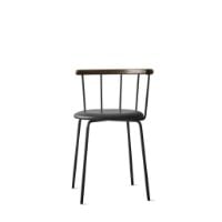 Bild von Eberhart Furniture Babette Esszimmerstuhl SH: 47 cm – Schwarz gepolstertes anthrazitfarbenes Leder