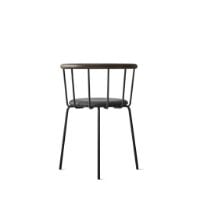 Bild von Eberhart Furniture Babette Esszimmerstuhl SH: 47 cm – Schwarz gepolstertes anthrazitfarbenes Leder