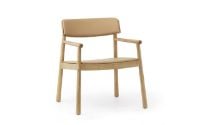 Bild von Normann Copenhagen Timb Lounge-Sessel, gepolstert, SH: 42 cm – Hellbraun / Ultra-Leder, Kamel