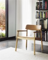 Bild von Normann Copenhagen Timb Lounge-Sessel, gepolstert, SH: 42 cm – Hellbraun / Ultra-Leder, Kamel