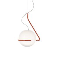 Bild von Foscarini Tonda Pendelleuchte Groß H: 60 cm LED - Orange/Weiß