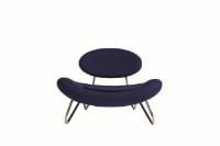 Bild von Woud Meadow Lounge Chair SH: 37 cm – Vidar Blau/Chrom