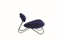 Bild von Woud Meadow Lounge Chair SH: 37 cm – Vidar Blau/Chrom