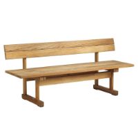 Bild von FDB Møbler M16 Ermelunden Bench mit Rückenlehne SH: 43 cm – Thermo-Esche/Geölt