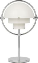 Bild von GUBI Multi-Lite Tragbare Lampe H: 30 cm - Chrom/Weiß Halbmatt