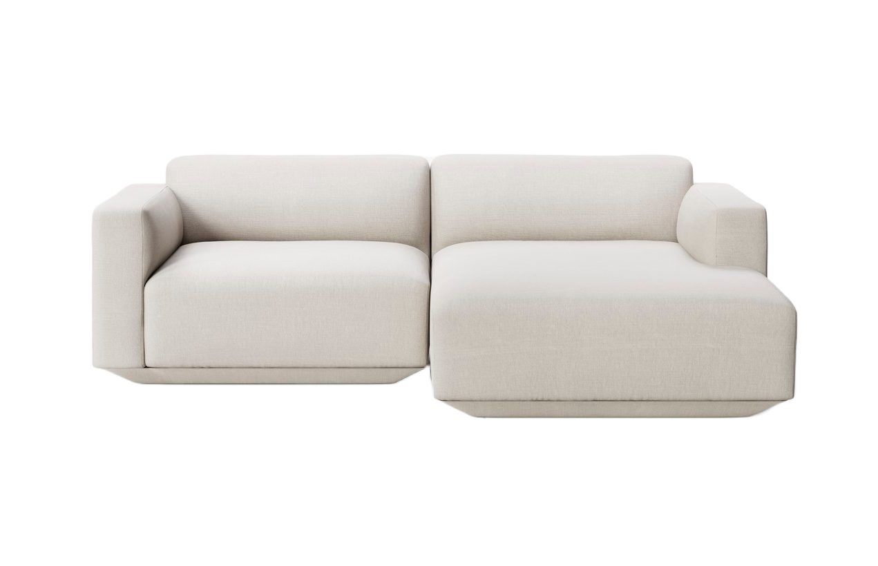 Bild von &Tradition Develius 2 Pers. Sofa mit niedriger Armlehne und nach rechts gerichteter Chaiselongue L: 220 cm - Linara Stone 2494/266