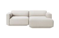 Bild von &Tradition Develius 2 Pers. Sofa mit niedriger Armlehne und nach rechts gerichteter Chaiselongue L: 220 cm - Linara Stone 2494/266