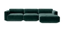 Bild von &Tradition Develius 3 Pers. Sofa mit niedriger Armlehne und nach rechts gerichtetem Chaiselong L: 309 cm – Ritz 6726 Dunkelgrün