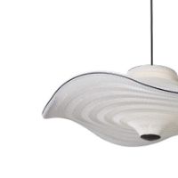 Bild von Handgefertigte fliegende Lampe Ø: 78 cm – Elfenbeinweiß