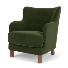 Bild von Audo Copenhagen Constance Lounge Chair SH: 43,6 cm – Walnuss/Grand Mohair 8205