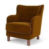 Bild von Audo Copenhagen Constance Lounge Chair SH: 43,6 cm – Walnuss/Grand Mohair 2600