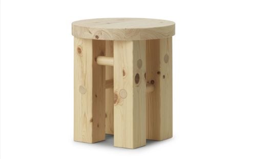 Normann Copenhagen Kiefernhocker H: 45 cm – UV-lackierte Kiefer